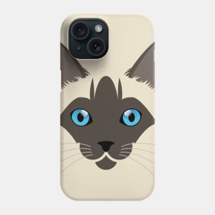 Siamese cat face Phone Case