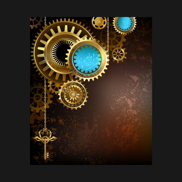 Gears on Rusty Background ( Steampunk ) by Blackmoon9