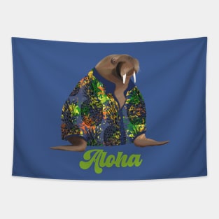 Hawaiian Walrus Aloha Tapestry