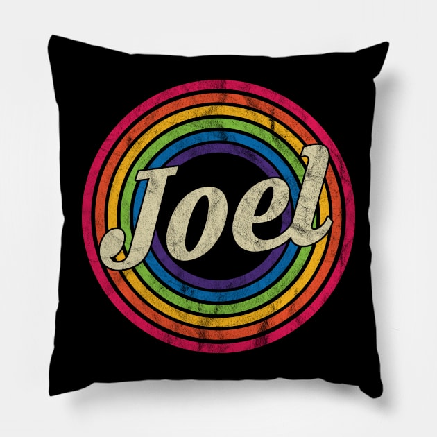 Joel - Retro Rainbow Faded-Style Pillow by MaydenArt