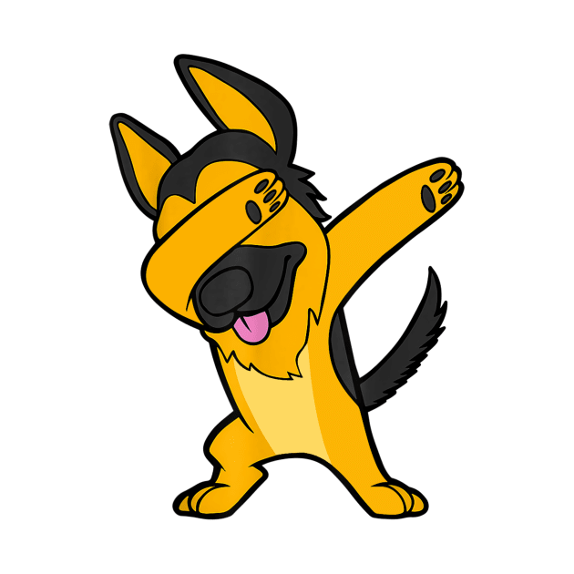 Dabbing German Shepherd Dog Dab by Rojio