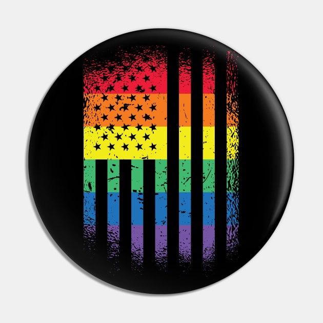 Pride American Flag Rainbow Flag Pin by Kali Space