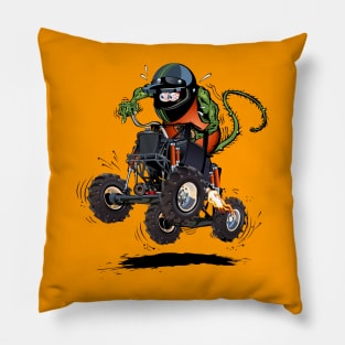 Cartoon monstertruck rat rod Pillow