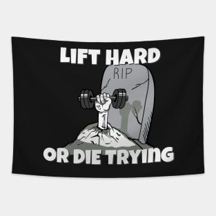 GYM Apparel Lift Hard or Die Trying Tapestry