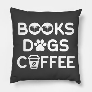 Books Dogs Coffee Pillow