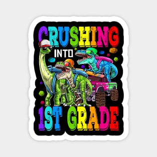 Crushing Into 1st Grade Monster Truck Dinosaur T Rex Magnet