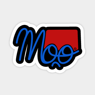 Moo1 red & blue logo left pectoral Magnet