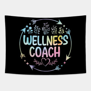 Wellness Health Coach cute floral watercolor Tapestry