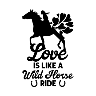 Valentine's Day Horse Riding Love Horse Silhouette T-Shirt