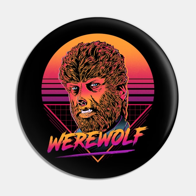 Retro Werewolf Pin by ddjvigo