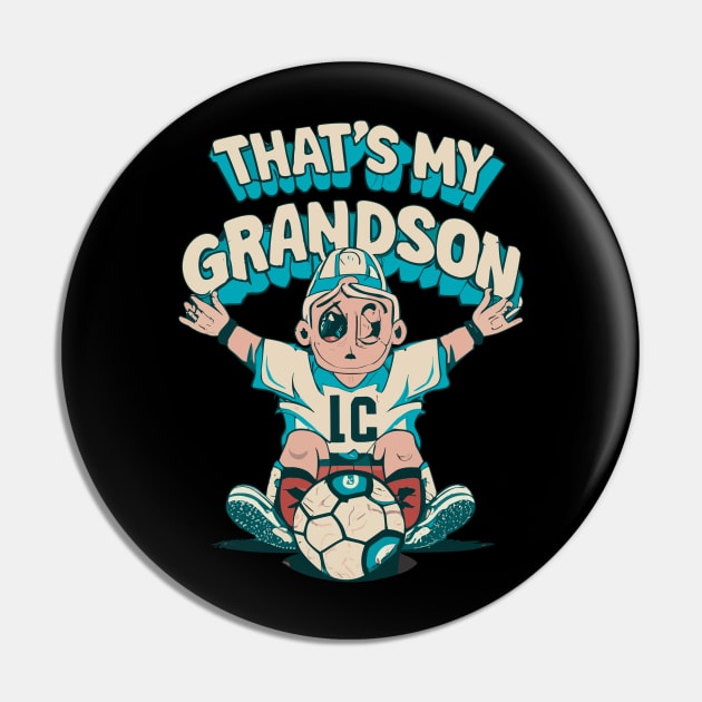 That's My Grandson Out There Funny Football Women Grandma Pin by CosmicCat