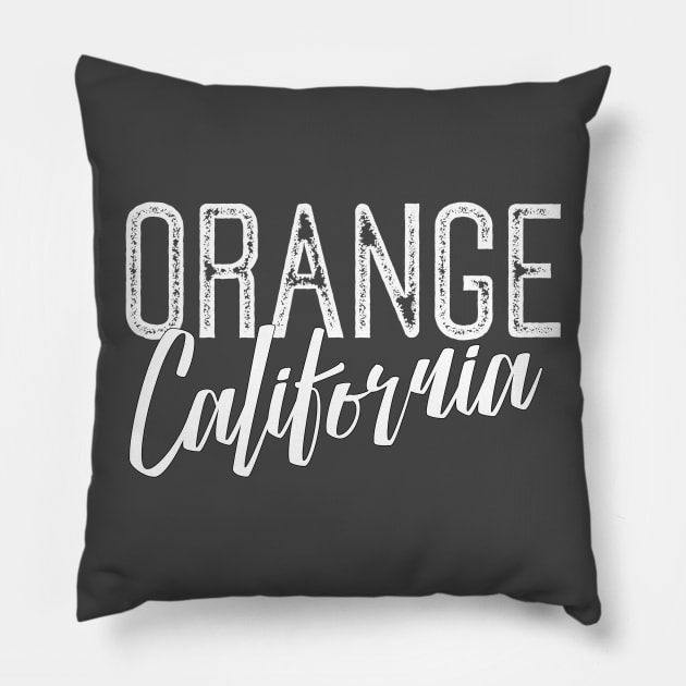 Orange, CALIFORNIA Pillow by dlinca