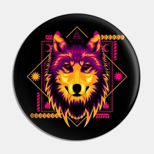 colorfull wolf Pin