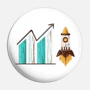 Stock Trader To The Moon Pin