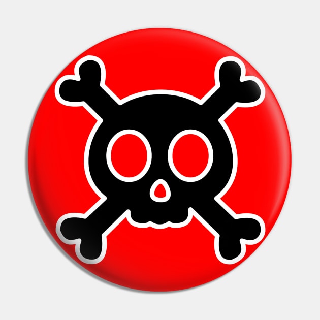 Skull and Bones Funny Halloween  Danger Pin by mydesignontrack