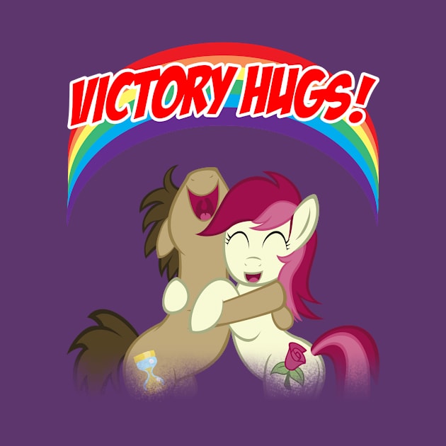 Victory Hugs! Doctor Whooves and Roseluck by NoveltyStylus