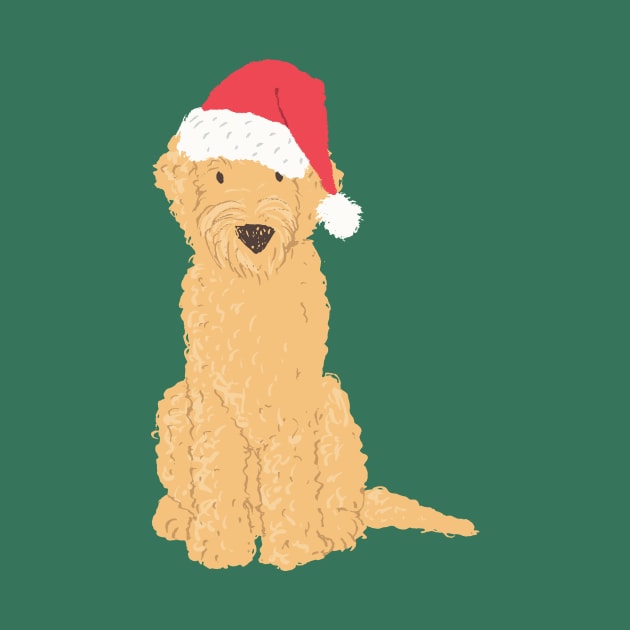 Christmas Goldendoodle Santa Hat by JunkyDotCom