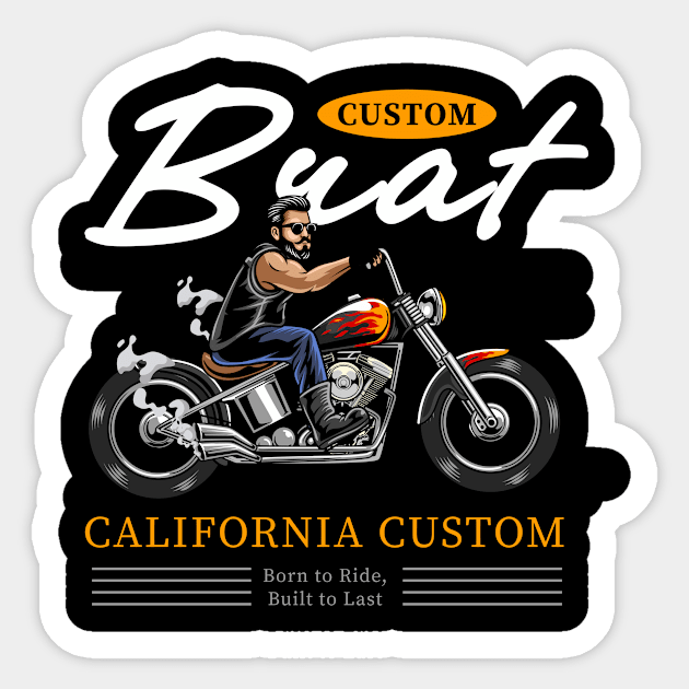 California Custom Motorcycle - Chopper Motorcycle - Sticker | TeePublic