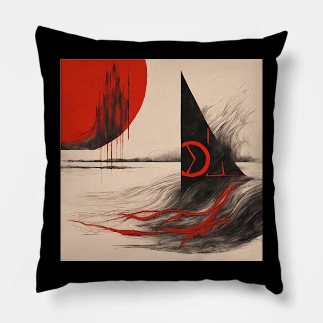 greed and fear ecosystem Pillow by yzbn_king