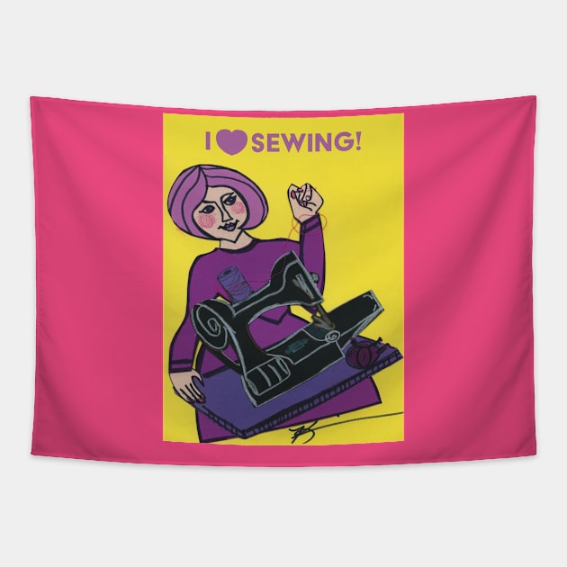 I LOVE SEWING Tapestry by KRitters