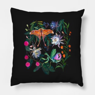 Mantis Cactus Flower Pillow