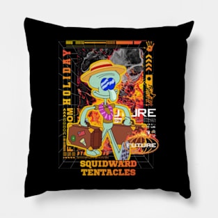 Squidward holiday t-shirt and sticker design family friendly Pillow