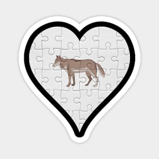 Jigsaw  Wolf Heart Design - Wild Animal Wolf Magnet