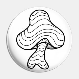 The Perfect Magic Mushroom: Trippy Wavy Black and White Contour Lines Pin