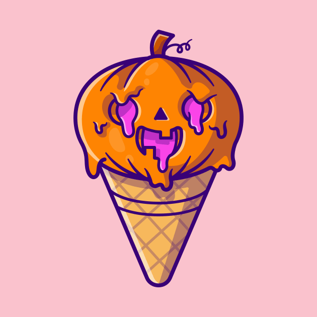 Ice Cream Pumpkin Halloween Cartoon by Catalyst Labs