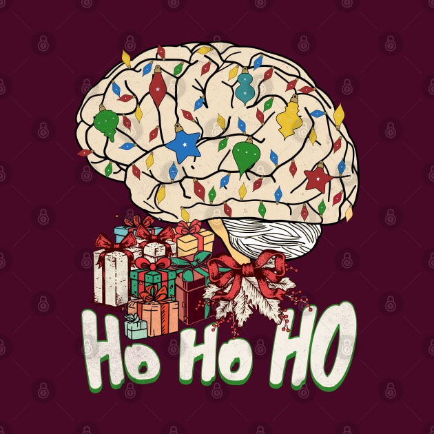 Neurology Nurse Christmas a Anatomy Brain Christmas HoHo by alcoshirts