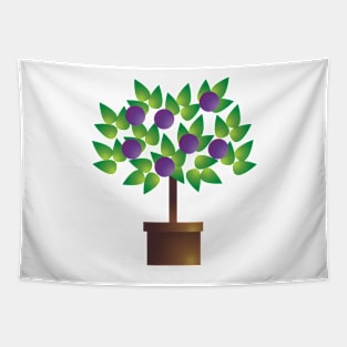 Plum Tree Pot Plant Digital Art | Melanie Jensen Illustrations Tapestry