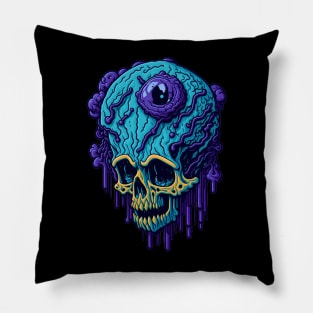 Big Brain Alien Skull Pillow