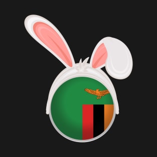 happy easter Zambia bunny ears flag cute designs T-Shirt