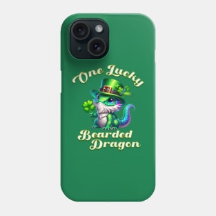 One Lucky Bearded Dragon St Patricks Day Phone Case