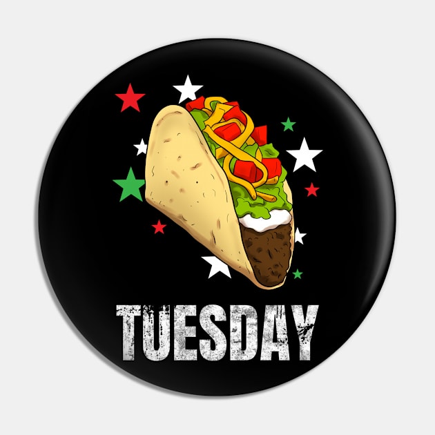 Taco Tuesday Mexican Food Pin by Crazy Shirts