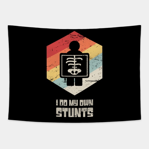 Stunts - Get Well Gift Fractured Broken Rib Tapestry by MeatMan