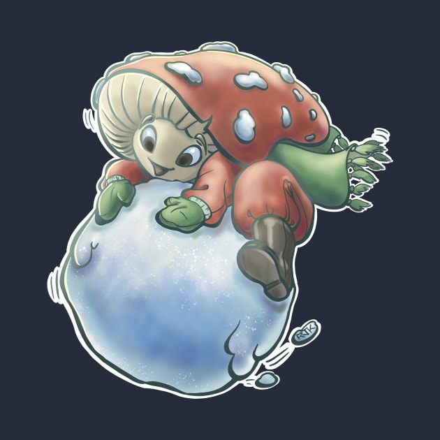 Snow Mush Fun Guy Gus the Mushroom and his Amazing Snowball by RJKpoyp