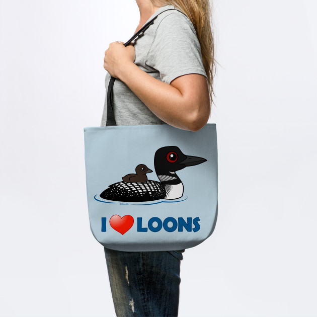 Cute Cartoon I Love Loons Loon Sac Fourre Tout Teepublic Fr
