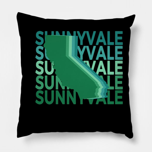 Sunnyvale California Green Repeat Pillow by easytees