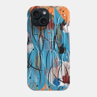 colourful abstract and geometric shapes of a rainy and windy day Phone Case