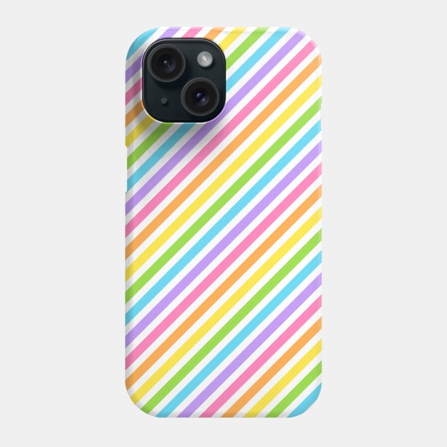 Rainbow Diagonal Stripe Phone Case by KarwilbeDesigns