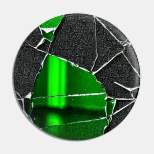 Cracked glass pattern, with pattern, black, green, cracks, mesh Pin