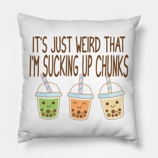 Sucking Up Chunks Boba Bubble Tea design Pillow