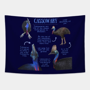 Animal Facts - Cassowary Tapestry