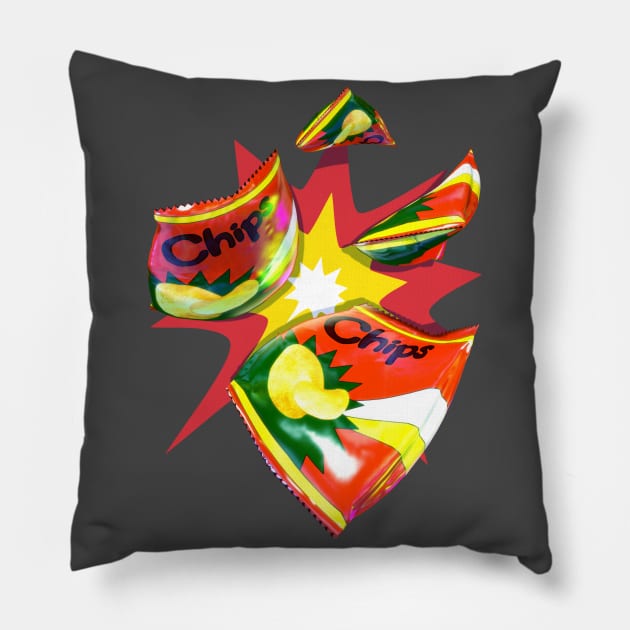 BAG-O-'DEM CHIPS Pillow by Geibuchan