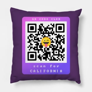 Scan for California, Qr Code Funny Memes -35 Pillow