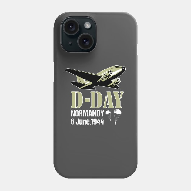 D-Day Normandy Landings Invasion Douglas C-47 Dakota Aircraft Shirt Phone Case by stearman