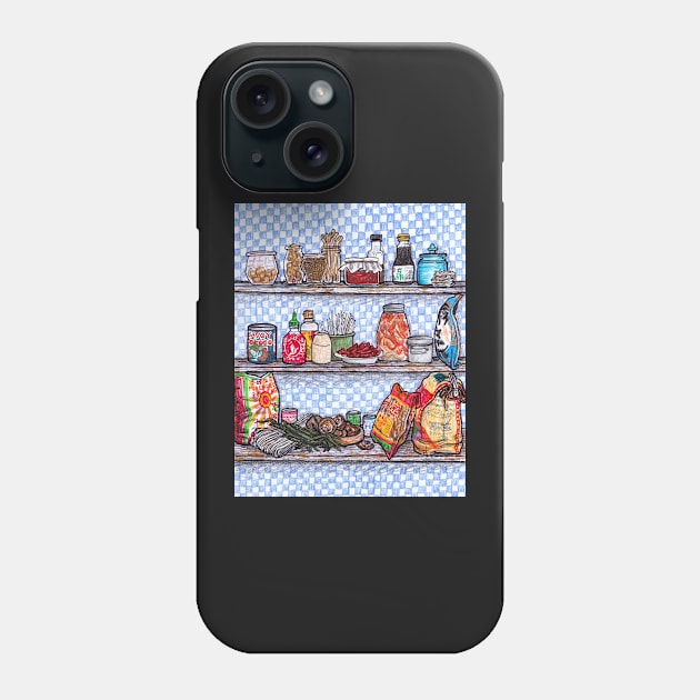 Kitchen Shelves illustration Phone Case by sadnettles