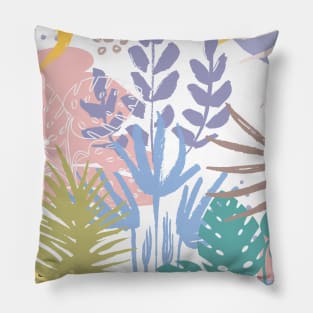 Tropical Pastel Abstract Botanical Pillow