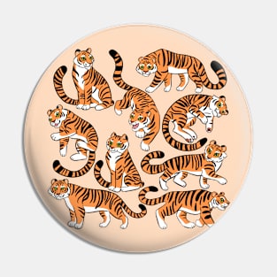 Cute tigers illustration Pin